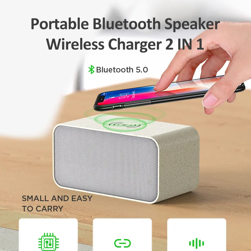 Portable Bluetooth Speaker Wireless Charger 2 IN 1