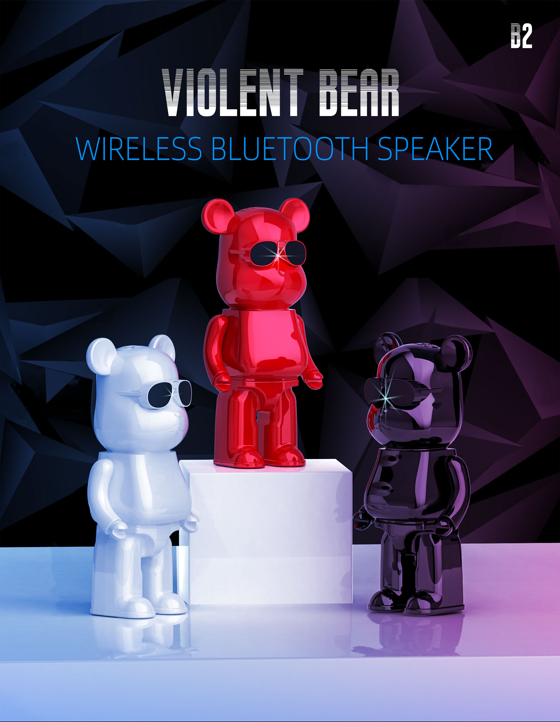 Portable Lovely Cartoon Cute Animal Violent Bear Wireless Speakers