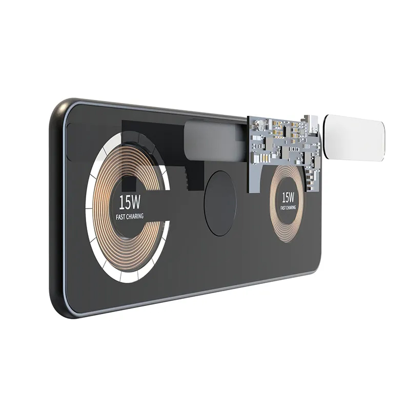 Transparent Mecha Style 3 in 1 Wireless Charger Fast Charging Pad for Watch Airpods And Phones