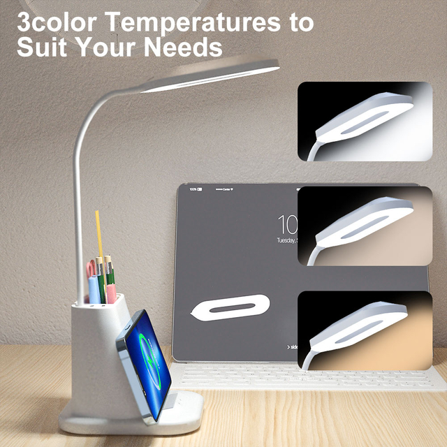 5 In 1 Wireless Charging Station Qi 15w Fast Portable Pen Holder Wireless Charger