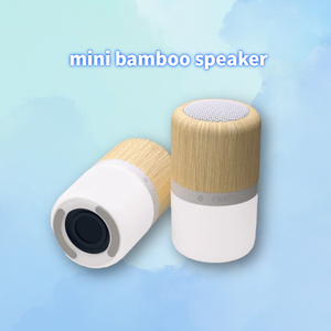 Environmentally Mini Portable Luminous Bamboo Speaker with lights