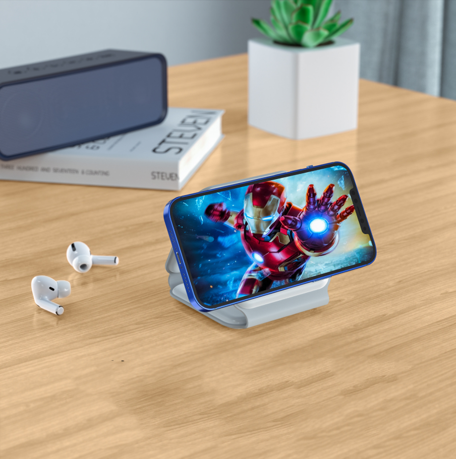 3 In 1 Mini Folding Magnetic Wireless Charger Stand Mobile Phone Wireless Charger