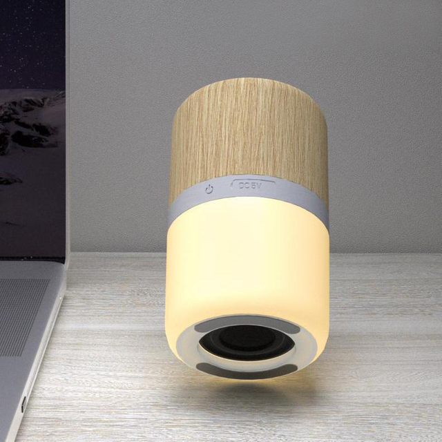 Environmentally Mini Portable Luminous Bamboo Speaker with lights