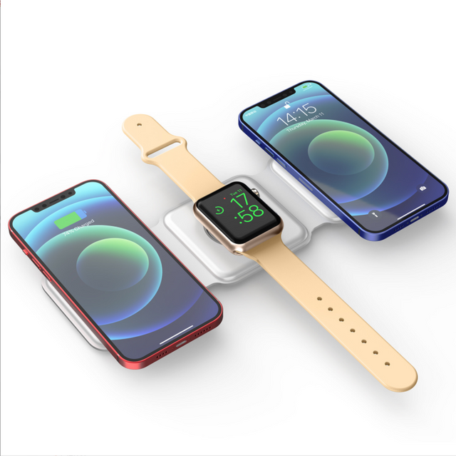 3 In 1 Mini Folding Magnetic Wireless Charger Stand Mobile Phone Wireless Charger