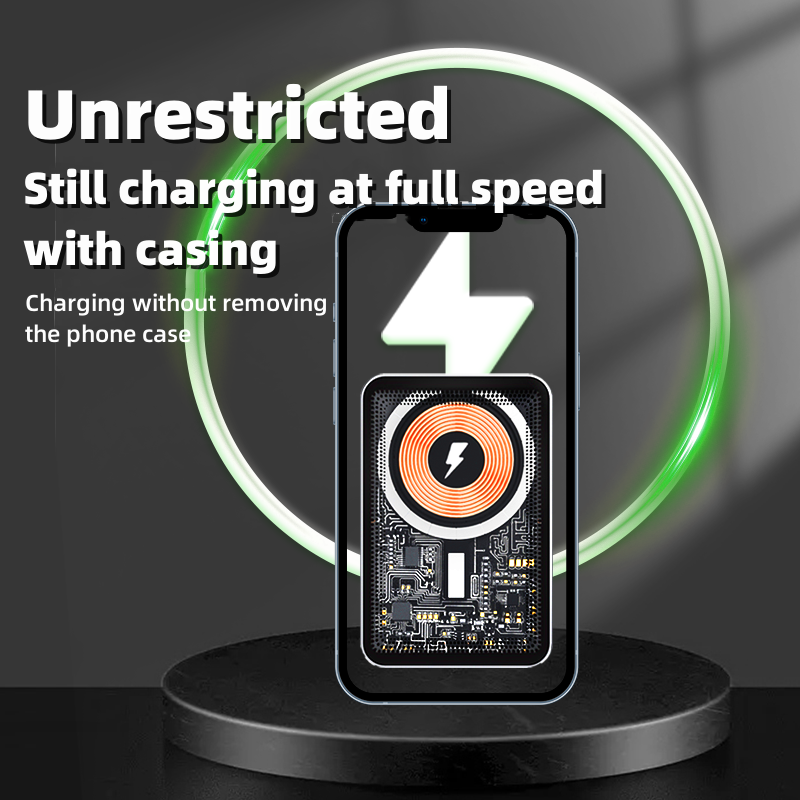 Fast Charging Transparent 5000mah Magnetic Wireless Charging Power Bank