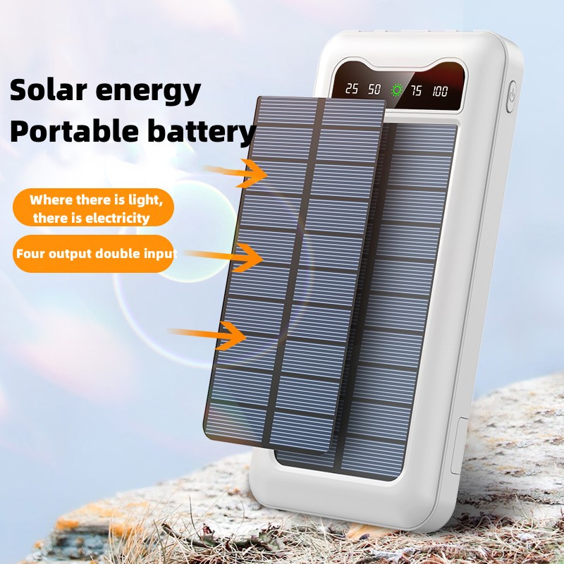 10000mah High Capacity Recyclable Solar Power Bank with Led Display