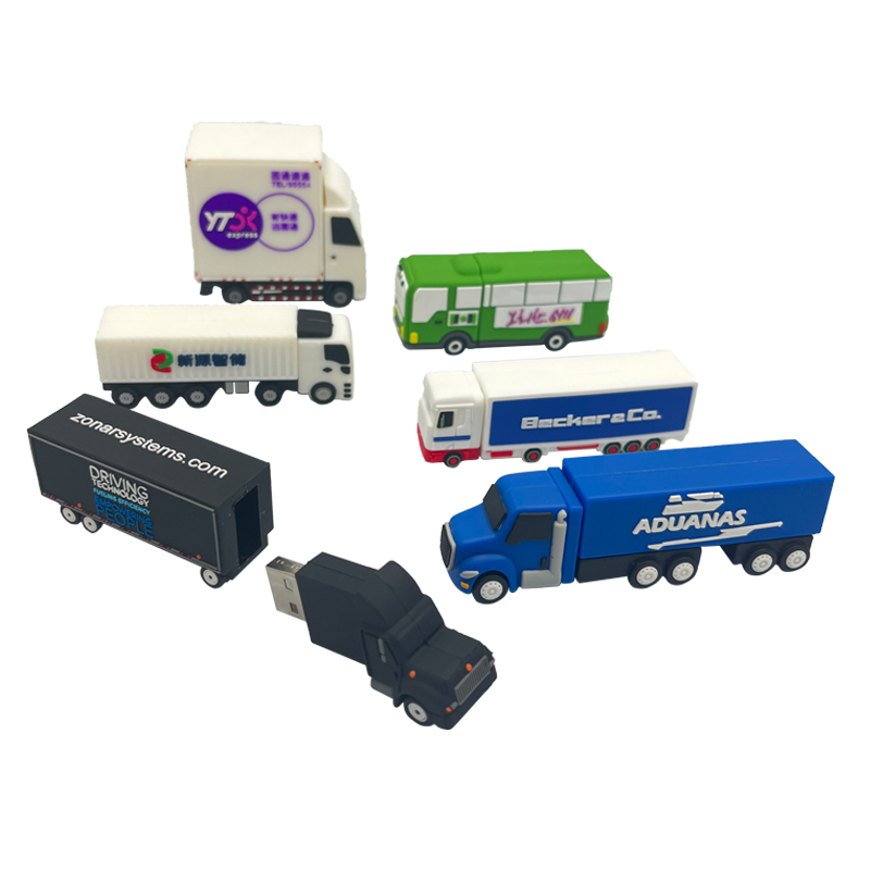 Customizable Design Truck Shape Pvc USB Flash Drive Memory 2.0/3.0 USB Stick