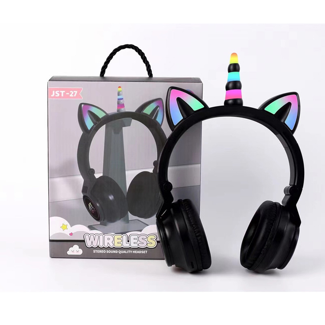 Customized Over Head Headset Cute Cat Ear Wireless Noise-cancelling Headphone