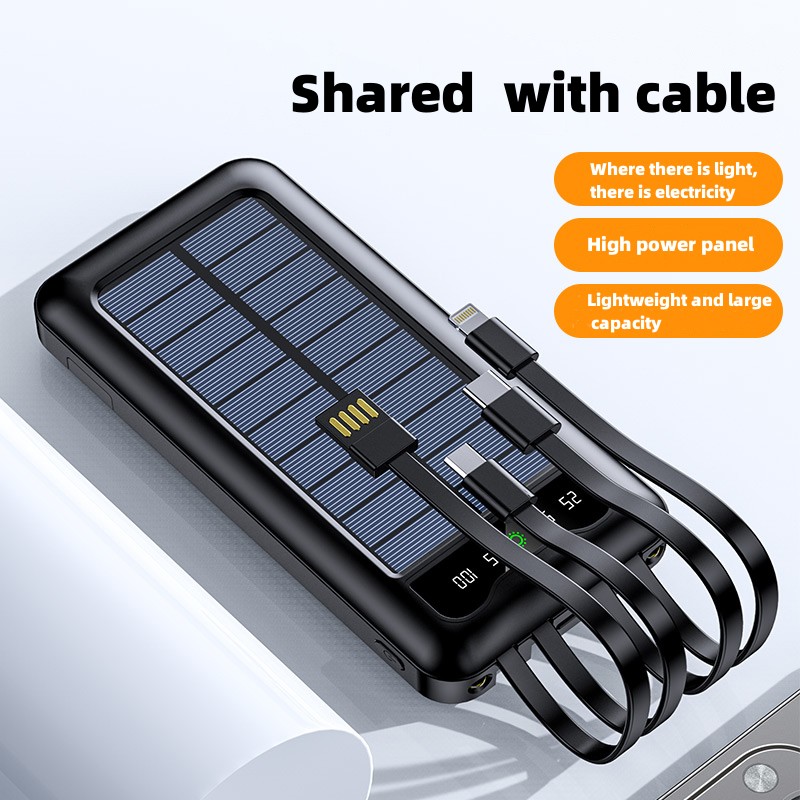 10000mah High Capacity Recyclable Solar Power Bank with Led Display