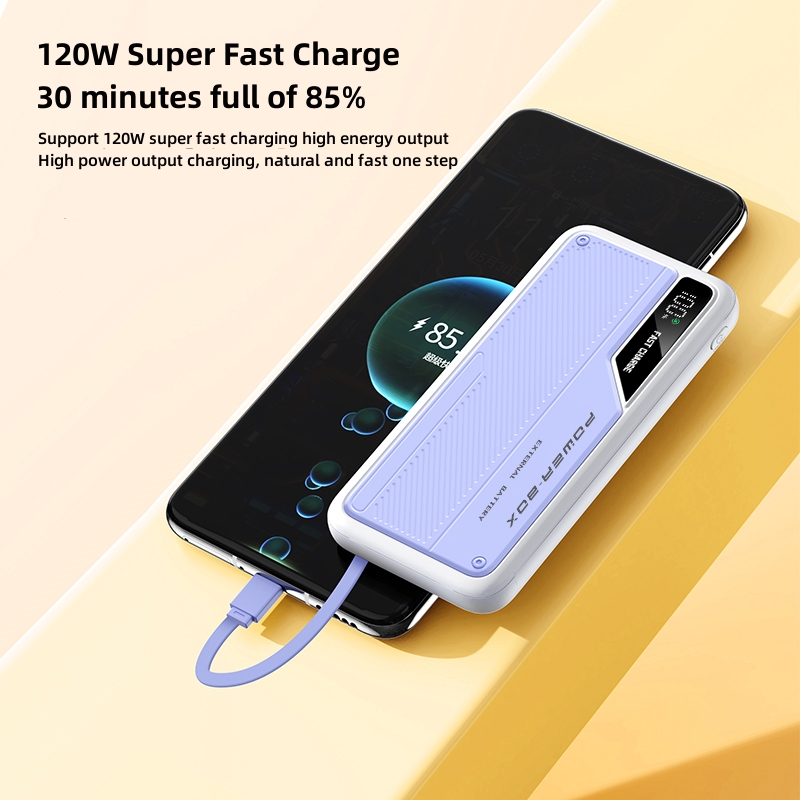PD20W Fast Charging Power Bank 10000mah Built In Cable