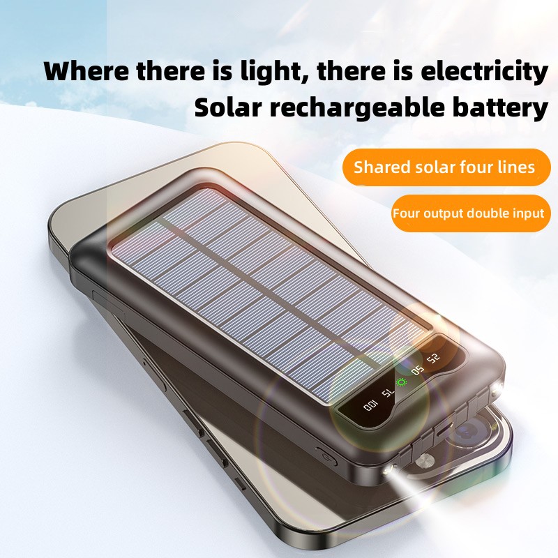 10000mah High Capacity Recyclable Solar Power Bank with Led Display