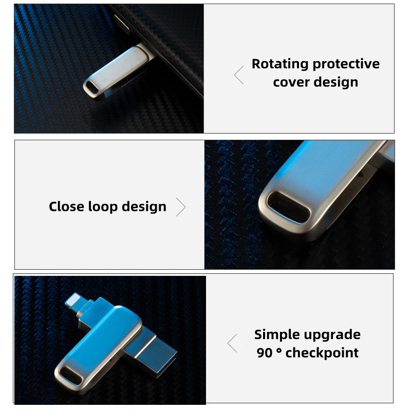 Y60 Extremely Large Capacity Metal Rotating 16MB-256GB Usb Flash Drive