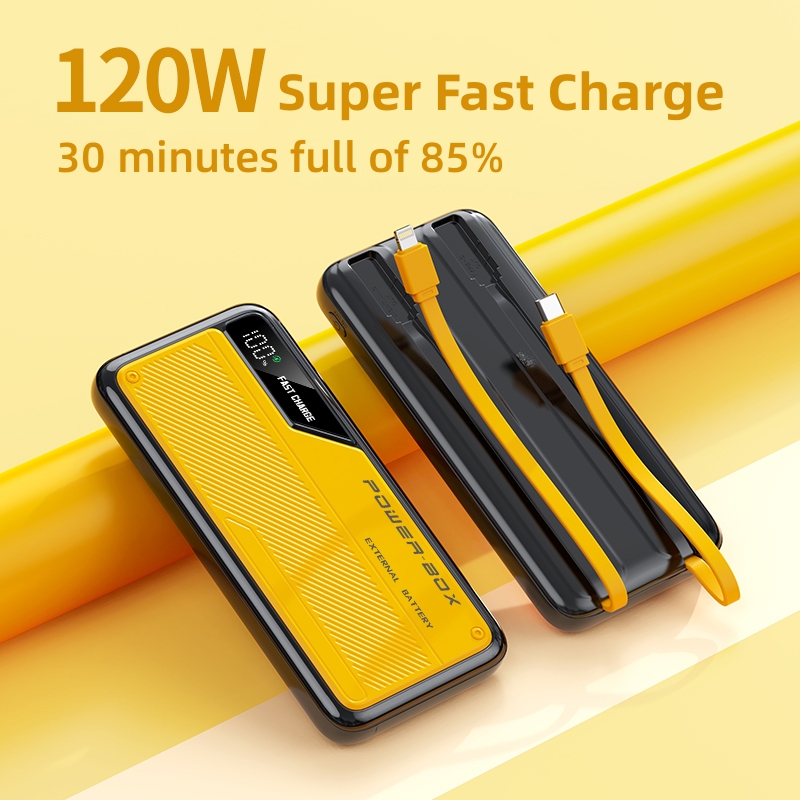 PD20W Fast Charging Power Bank 10000mah Built In Cable