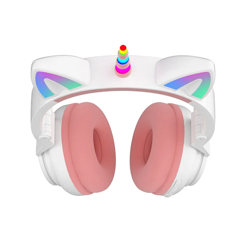 Customized Over Head Headset Cute Cat Ear Wireless Noise-cancelling Headphone