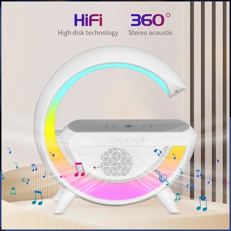 3 In 1 Wireless Charger Night Light Lamp Bluetooth Speaker Home Bedside Wireless Charging Lamp