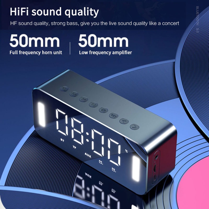 Wireless Alarm Clock Bluetooth Speaker 
