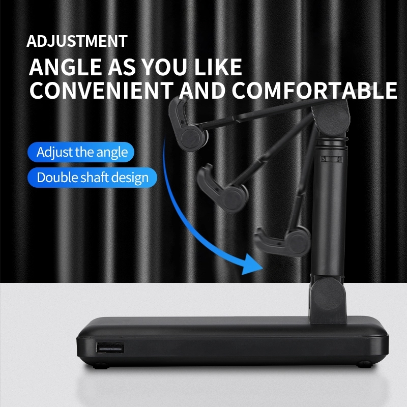 Folding Mobile Stand Holder Power bank Built-in 4 Cables