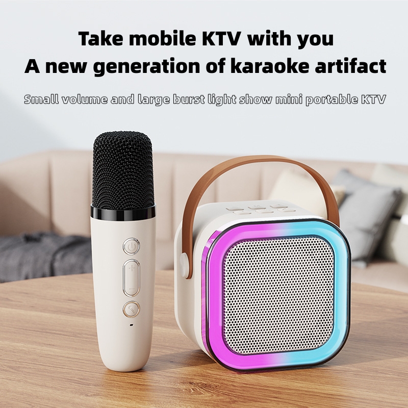 Portable Led Lamp Wireless Karaoke Speaker with Microphone