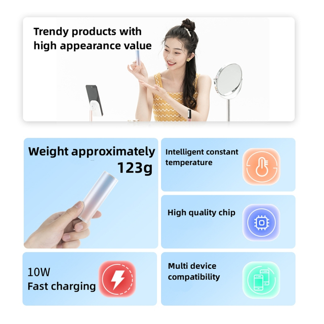 Creative Lipstick 5000mah Battery Portable Mini Size Power Bank