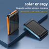 5000mAh Waterproof Orange Solar Wireless Charging Power Bank 