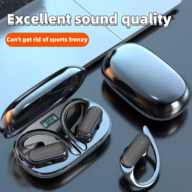 Bluetooth 5.3 Earbuds IPX7 Waterproof Earbuds True Wireless Open Ear Earbuds with Earhooks 