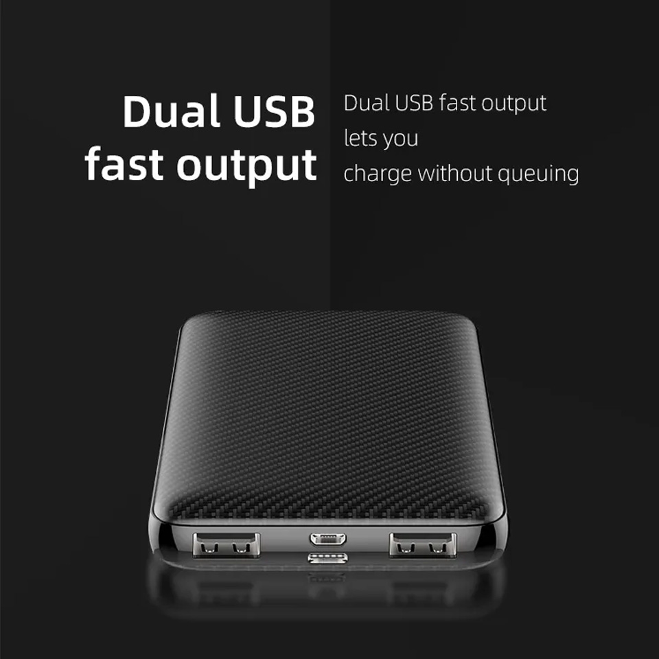 Dual USB Ports Portable Charger Battery Backup Power Bank