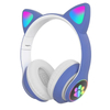 New Girls Cute Pink Foldable Cat Ear Headset For Kids