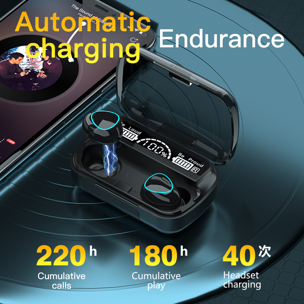 M10 Bluetooth Noise Cancelling Stereo Bass Wireless Earphones 