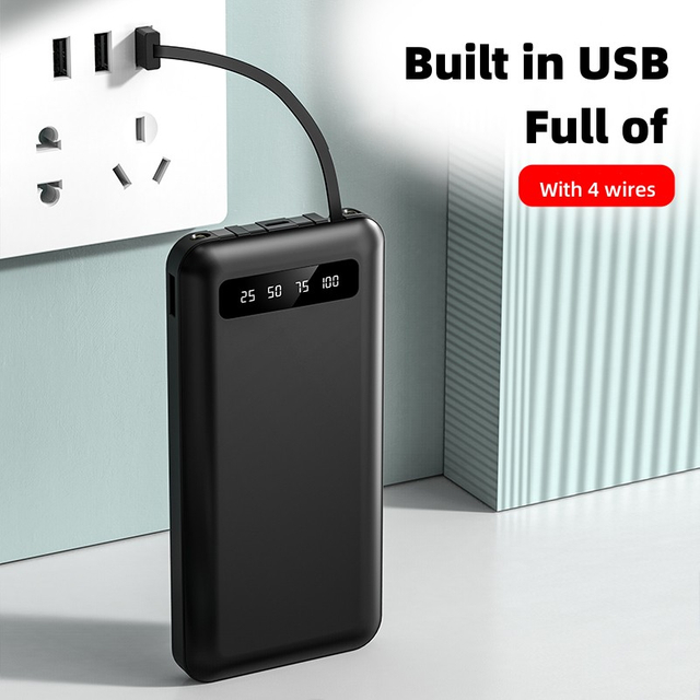 10000mah Power Bank Outdoors Travel Mobile Charger Power Bank with Cable