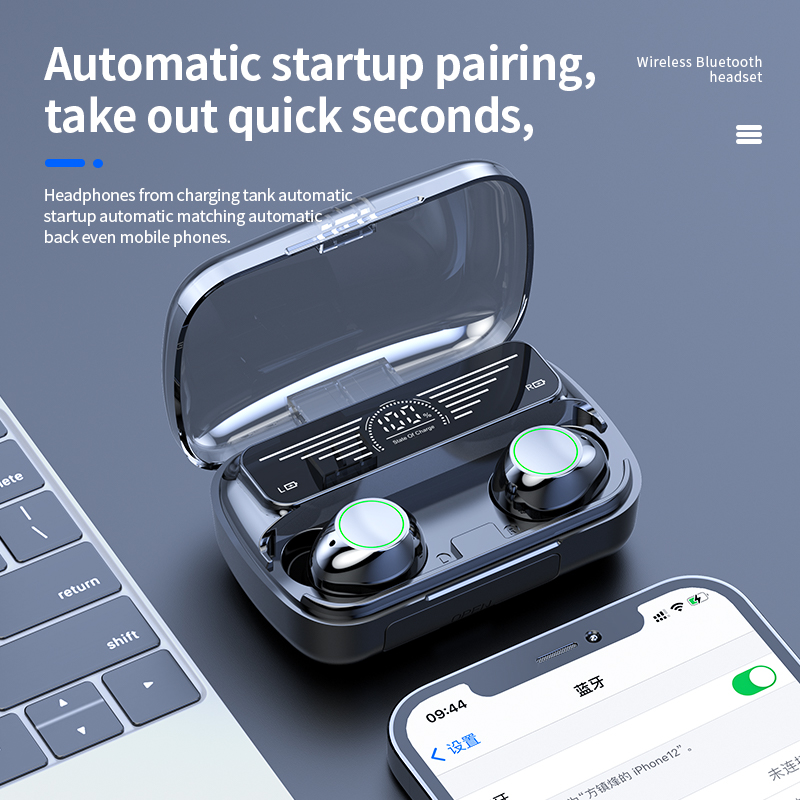 BQ10 Led Display Mobile Phone Tws True Wireless Earbuds 