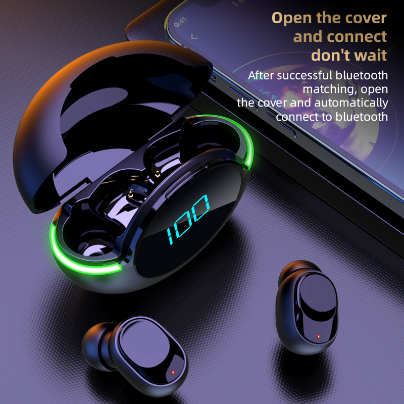 TWS Earphone HiFi Stereo Mini Led Wireless Earphone Y80