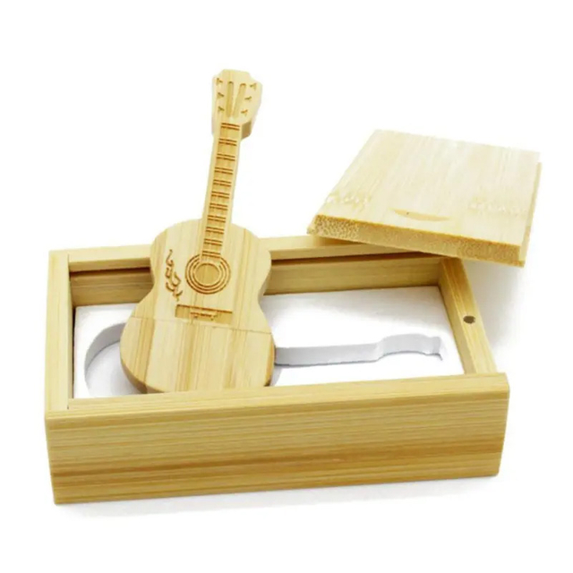 Promotion Gift Creative Design Guitars Wooded USB Flash Drive for gifts