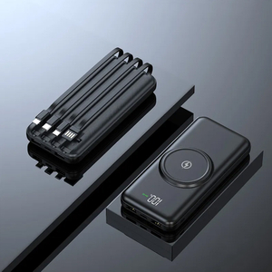 Compact Design Portable Wireless Charger Power Bank with Cable