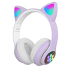 New Girls Cute Pink Foldable Cat Ear Headset For Kids
