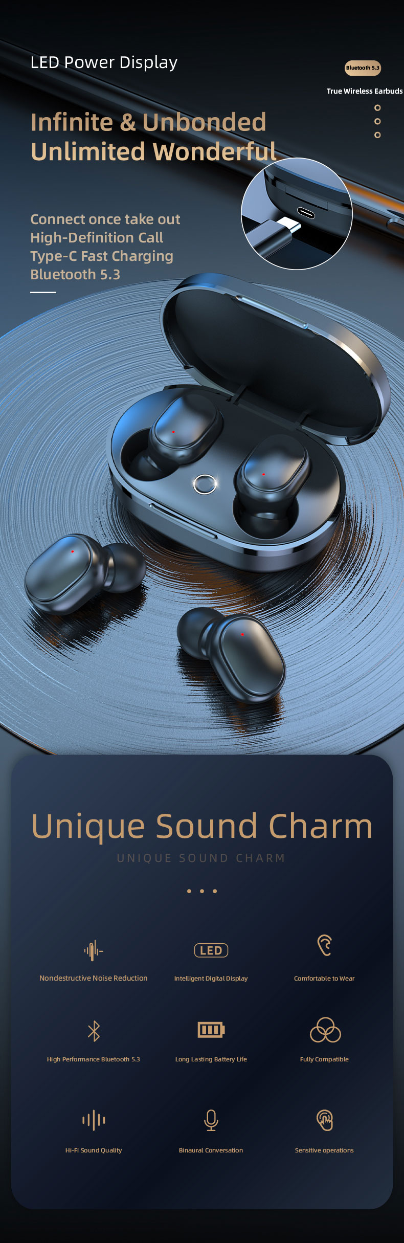 type-c fast charging earphone