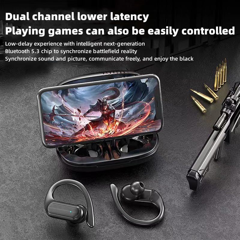 Bluetooth 5.3 Earbuds IPX7 Waterproof Earbuds True Wireless Open Ear Earbuds with Earhooks 