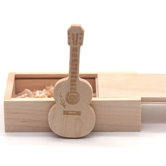 Promotion Gift Creative Design Guitars Wooded USB Flash Drive for gifts