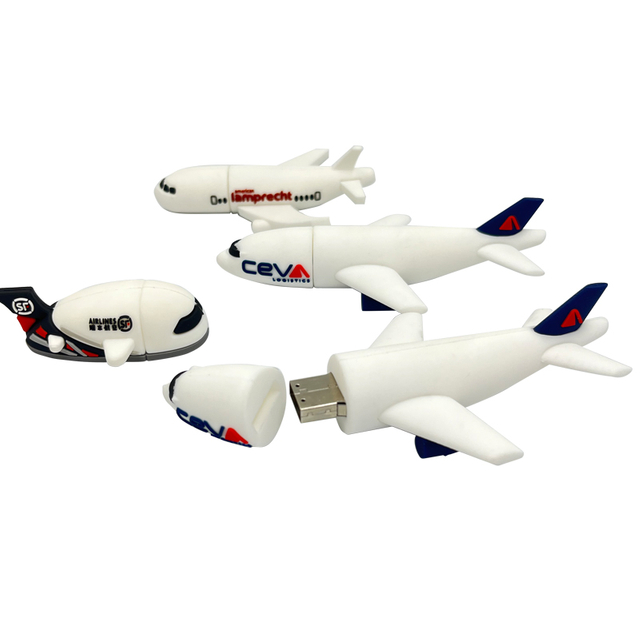 Aircraft Custom Shapes Daily Use PVC USB Flash Drive