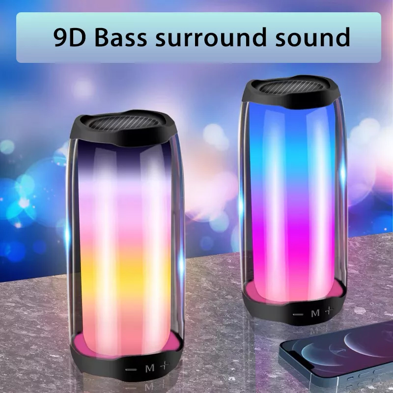 IPX5 Waterproof Portable Bluetooth Tws Bass Subwoofer Wireless Speaker with Light 