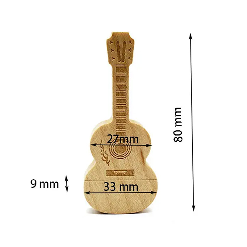 Promotion Gift Creative Design Guitars Wooded USB Flash Drive for gifts