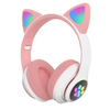 New Girls Cute Pink Foldable Cat Ear Headset For Kids